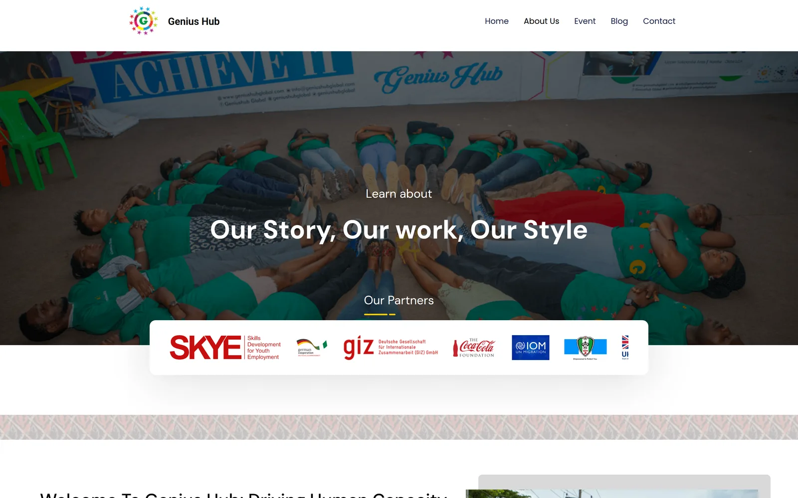 Genius Hub: the about us page