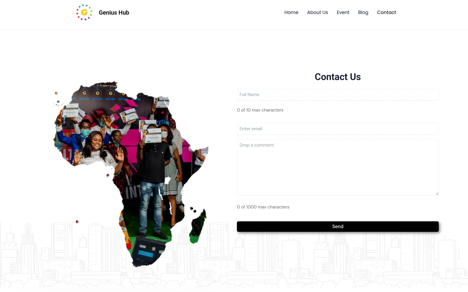 Genius Hub: the contact page